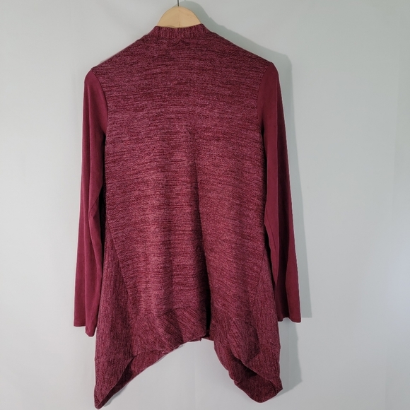 LOGO by Lori Goldstein Women's V-Neck Sweater in Deep Red - Picture 7 of 12